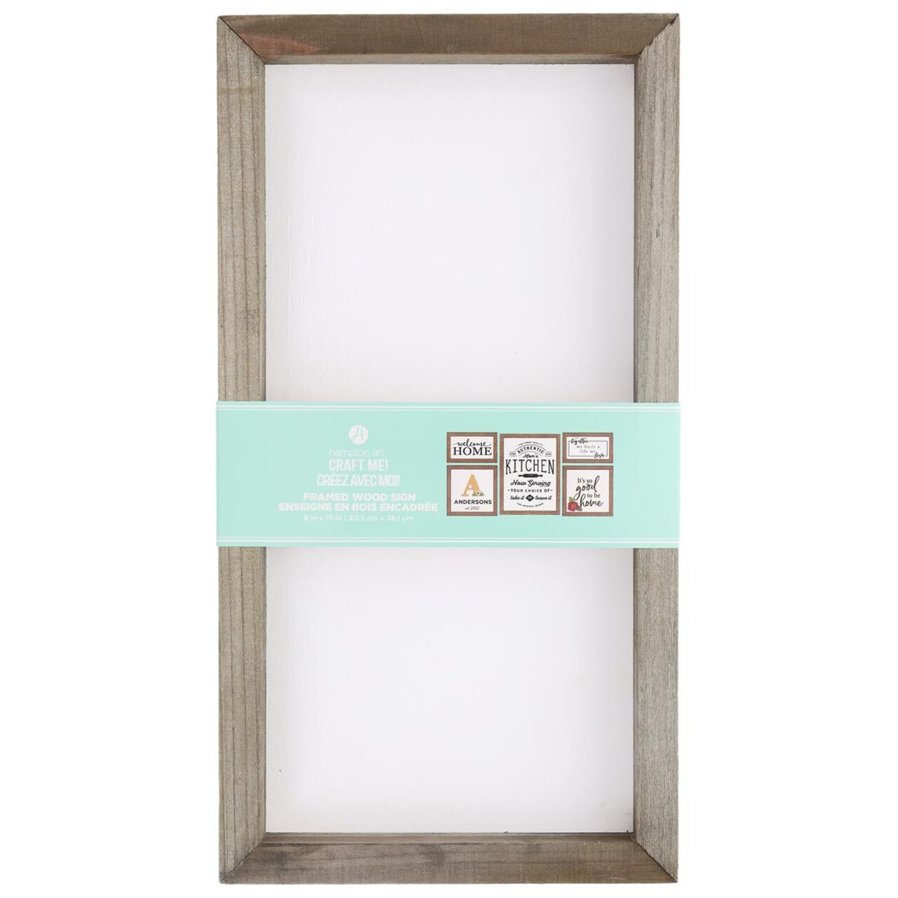 Hampton Art Rustic Frame 8"X15" With White Insert, Wood Plaque, Wood Sign Blank, Blanks, Wooden Plaques, Blank Signs For Crafts, Wooden Sign Blank, Planks For Crafts